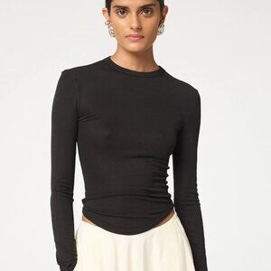 The Line by K Long Sleeve Stretchy Rib Knit Top